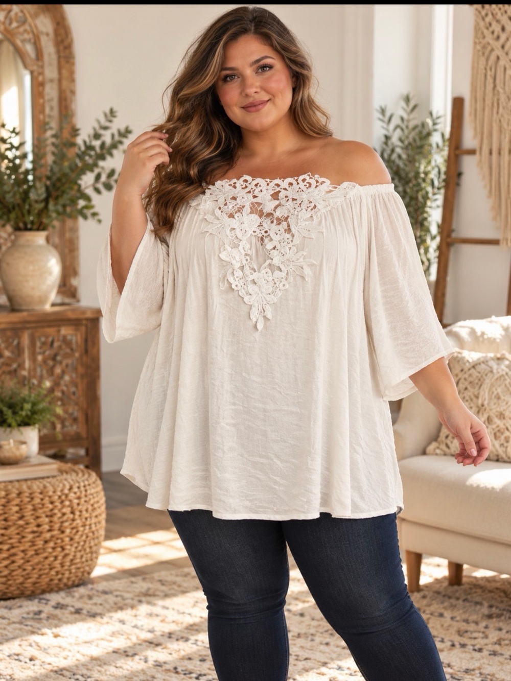 Unique Spectrum 3x off shoulder white